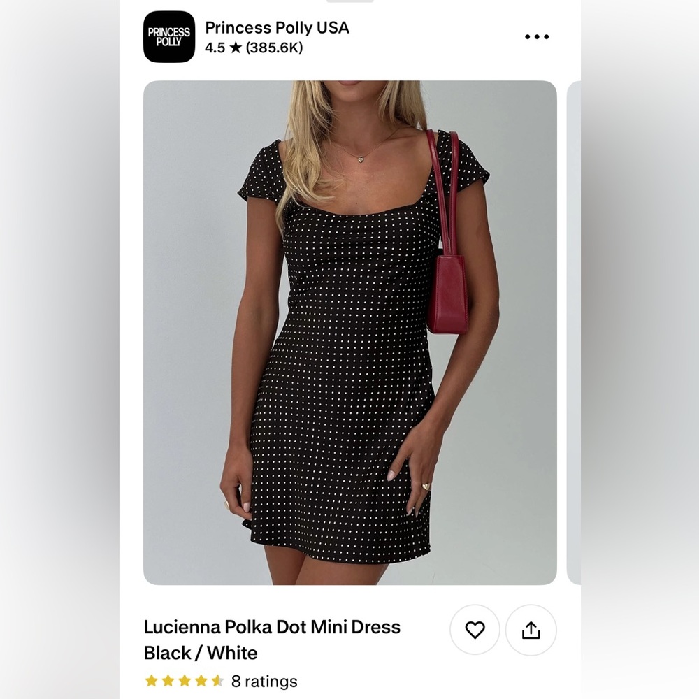 Princess Polly Black and White Polka Dot Mini Dress